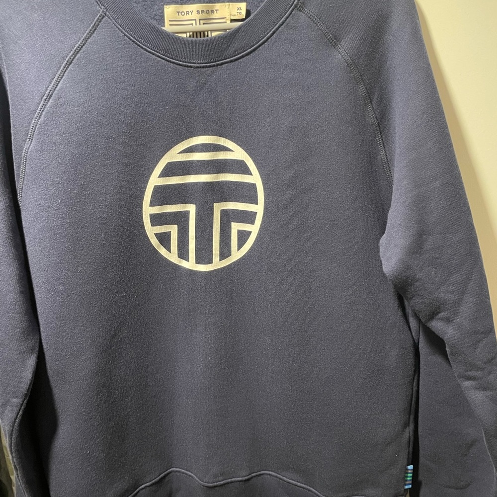Tory Sport Blue Sweatshirt with White Logo, Size XL - Picture 3 of 7